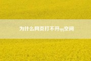 为什么网页打不开qq空间~~为什么电脑网页打不开